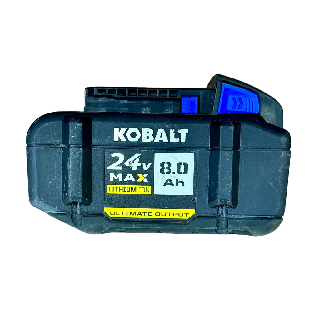 Kobalt ULTIMATE OUTPUT 24V MAX 8.0Ah Lithium Ion Battery Pack (KXB 824-03) Kobalt 24V MAX lithium-ion battery on a white background