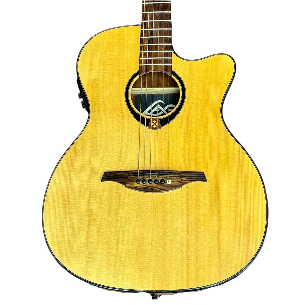 LAG Guitars Tramontane T80ACE Acoustic-Electric Guitar Acoustic guitar with a visible brand logo on a white background