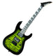 Jackson JS Series Dinky JS20 DKQ 2PT Electric Guitar Electric guitar with a green and black design on a white background