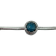 Pandora .925 Sterling Silver Blue "Radiant Hearts" CZ Charm Silver bracelet with a blue gemstone on a white background