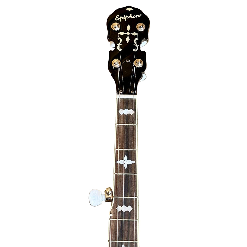 Epiphone MASTERTONE Classic Resonator Banjo w/ Hard Case headstock