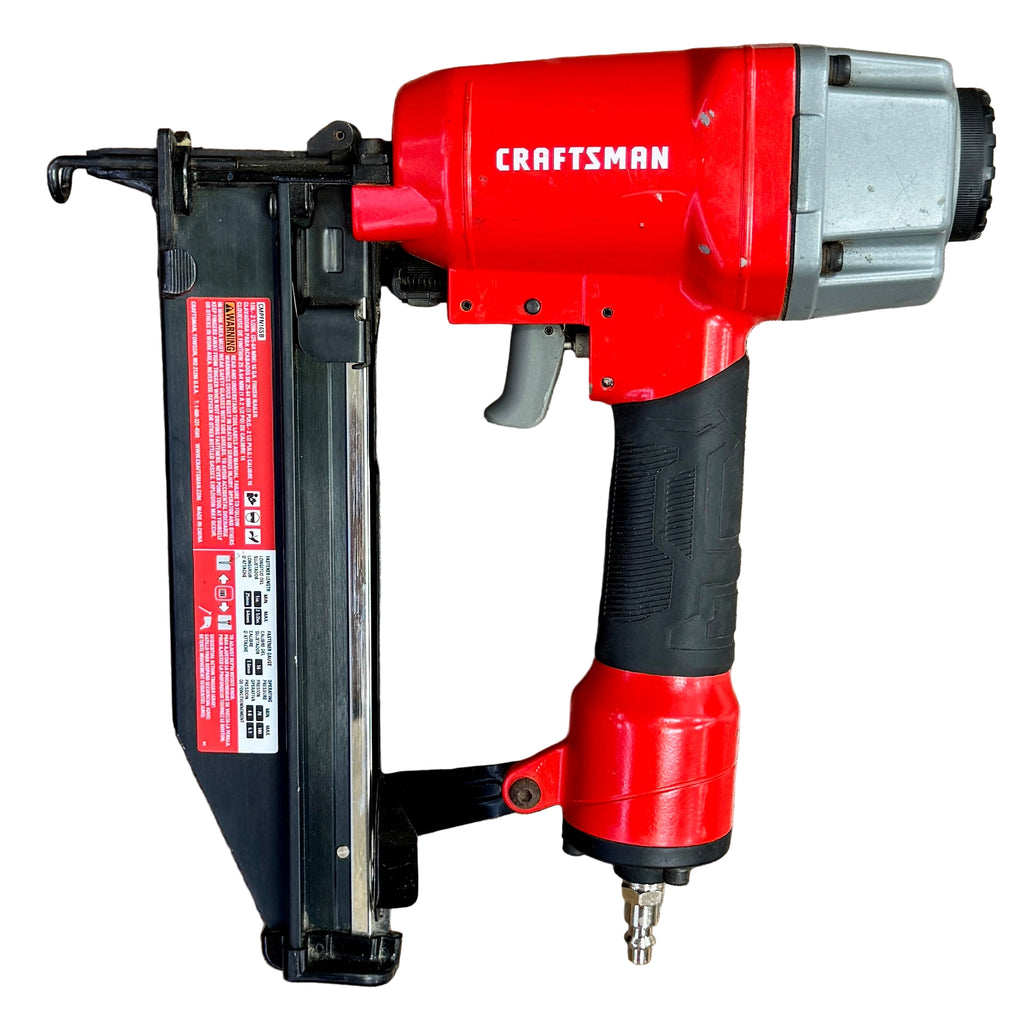 CRAFTSMAN 16-Gauge 2-1/2" Pneumatic Straight Finish Nailer (CMPFN16SB) Red and black Craftsman nail gun on a white background