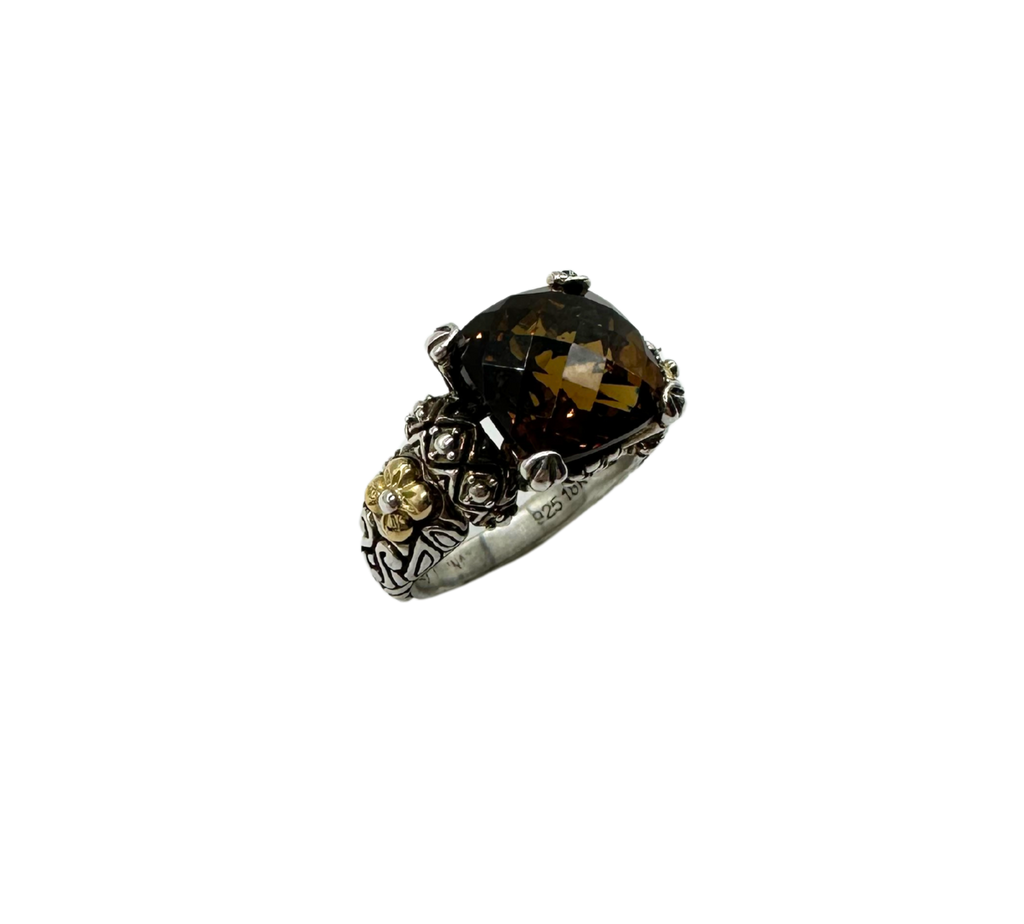 Two-Tone Sterling Silver & 18K Yellow Gold Citrine Ring