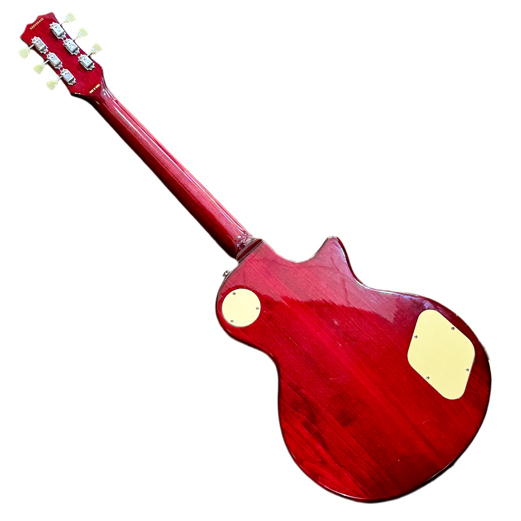 Samick Artist Series Edition Les Paul Style Left-Handed Electric Guitar Red electric guitar on a white background