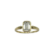 14K Yellow Gold Bezel Set Emerald Cut 1.10CT Lab Created Diamond Ring