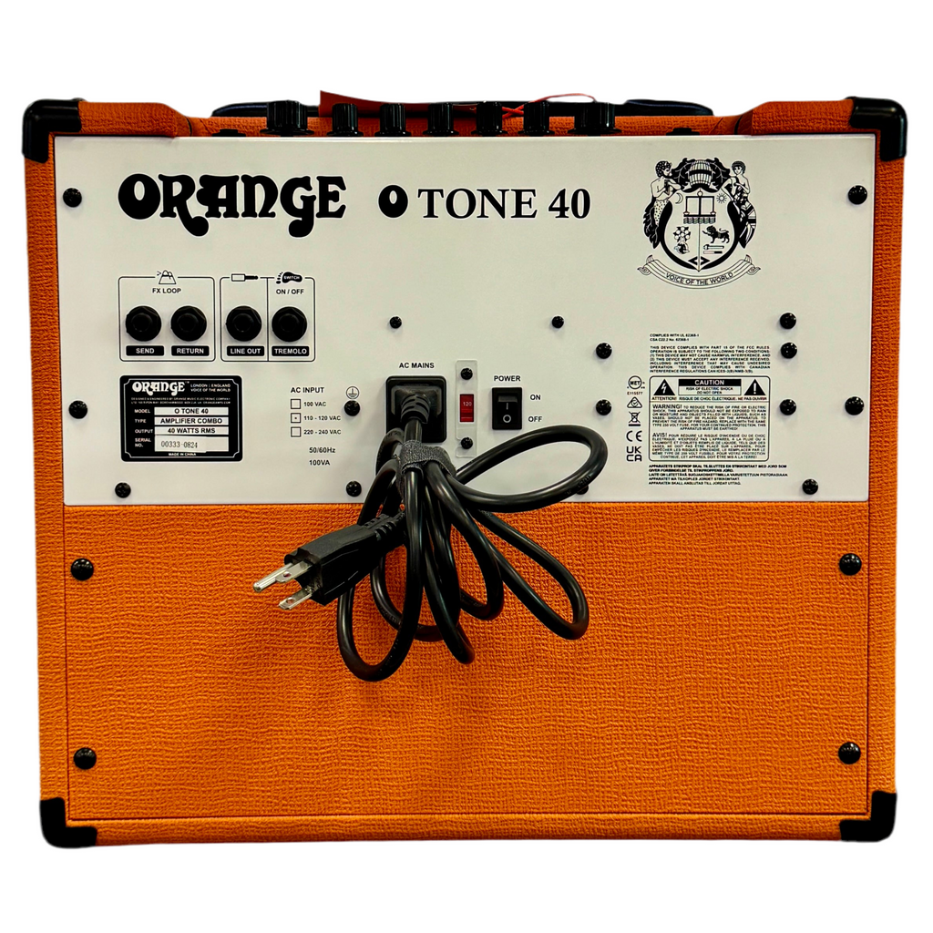 Orange O Tone 40 Guitar Combo Amplifier Orange oTone 40 guitar amplifier with power cord on a white background