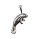 .925 Sterling Silver Manatee Pendant Silver pendant shaped like a stylized animal on a white background