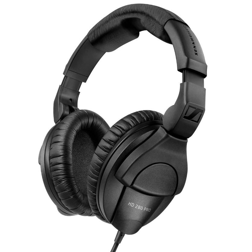 Sennheiser HD 280 PRO Over-Ear Studio Monitoring Headphones Black headphones with 'HD 280 Pro' on a white background