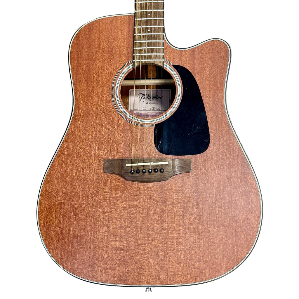 Takamine G Series GD11MCE-NS Acoustic-Electric Guitar w/ Soft Case Acoustic electric guitar on a wooden floor
