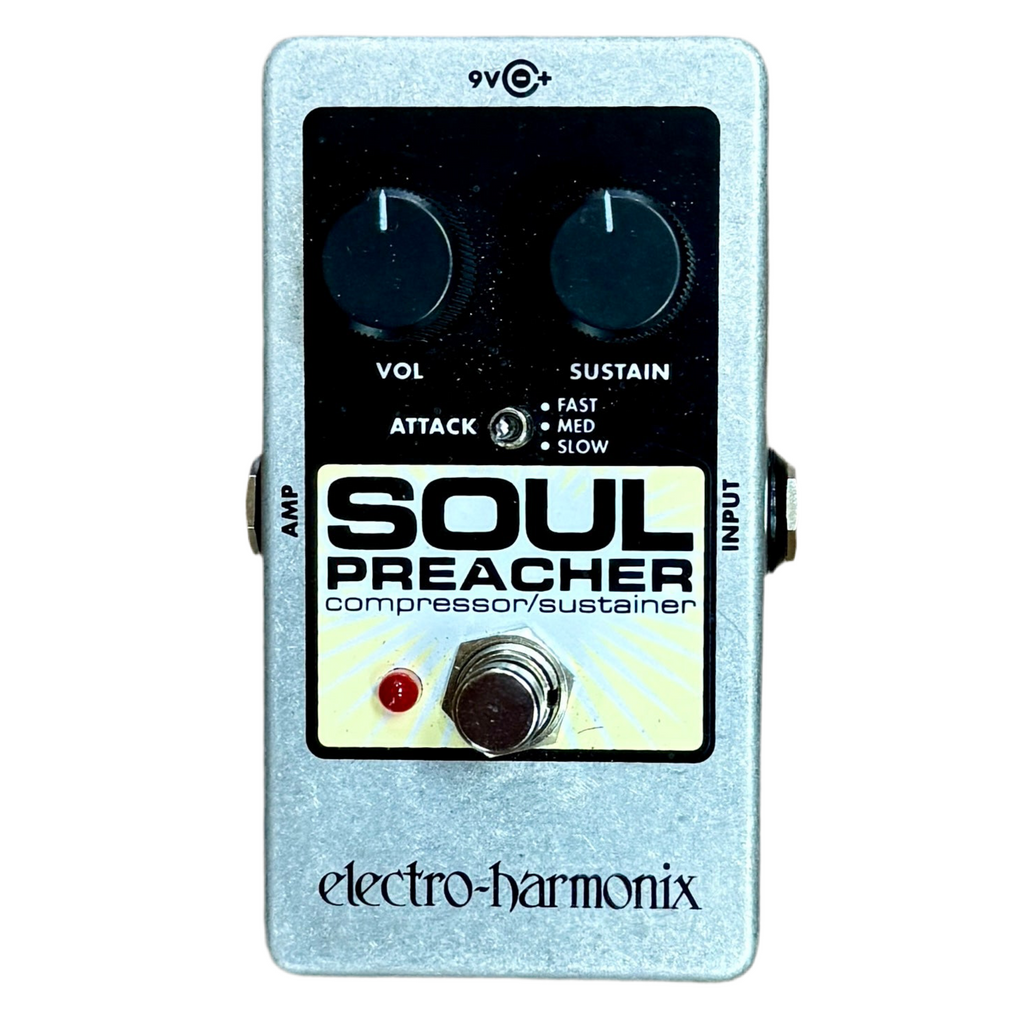 Guitar effects pedal 'Soul Preacher' by Electro-Harmonix on a white background