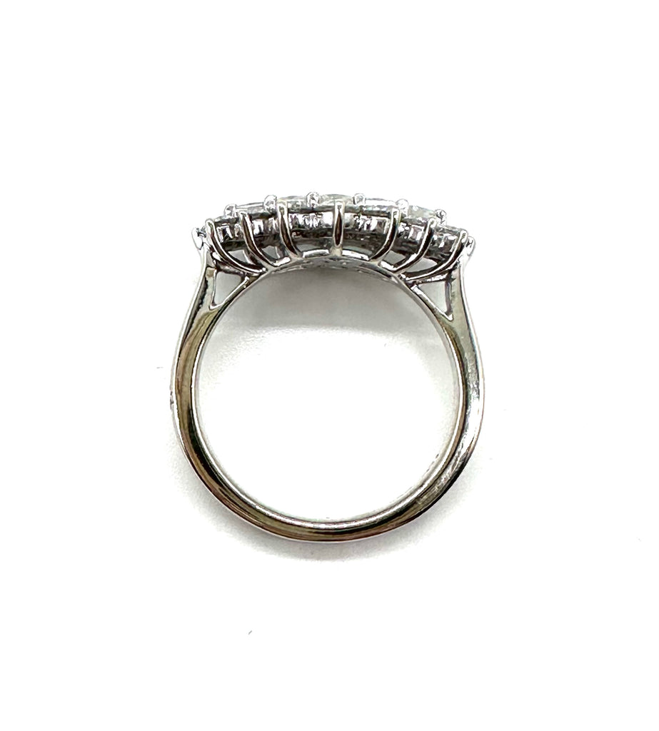 Three Row Graduated Diamond Ring top