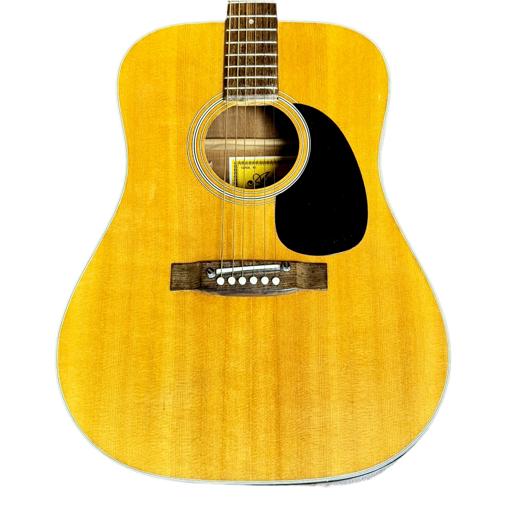 Aria 9400 Acoustic Guitar Acoustic guitar with a yellow finish on a white background