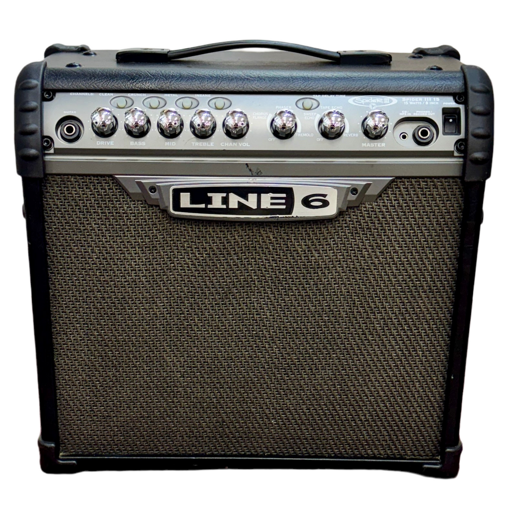 Line 6 guitar amplifier on a white background