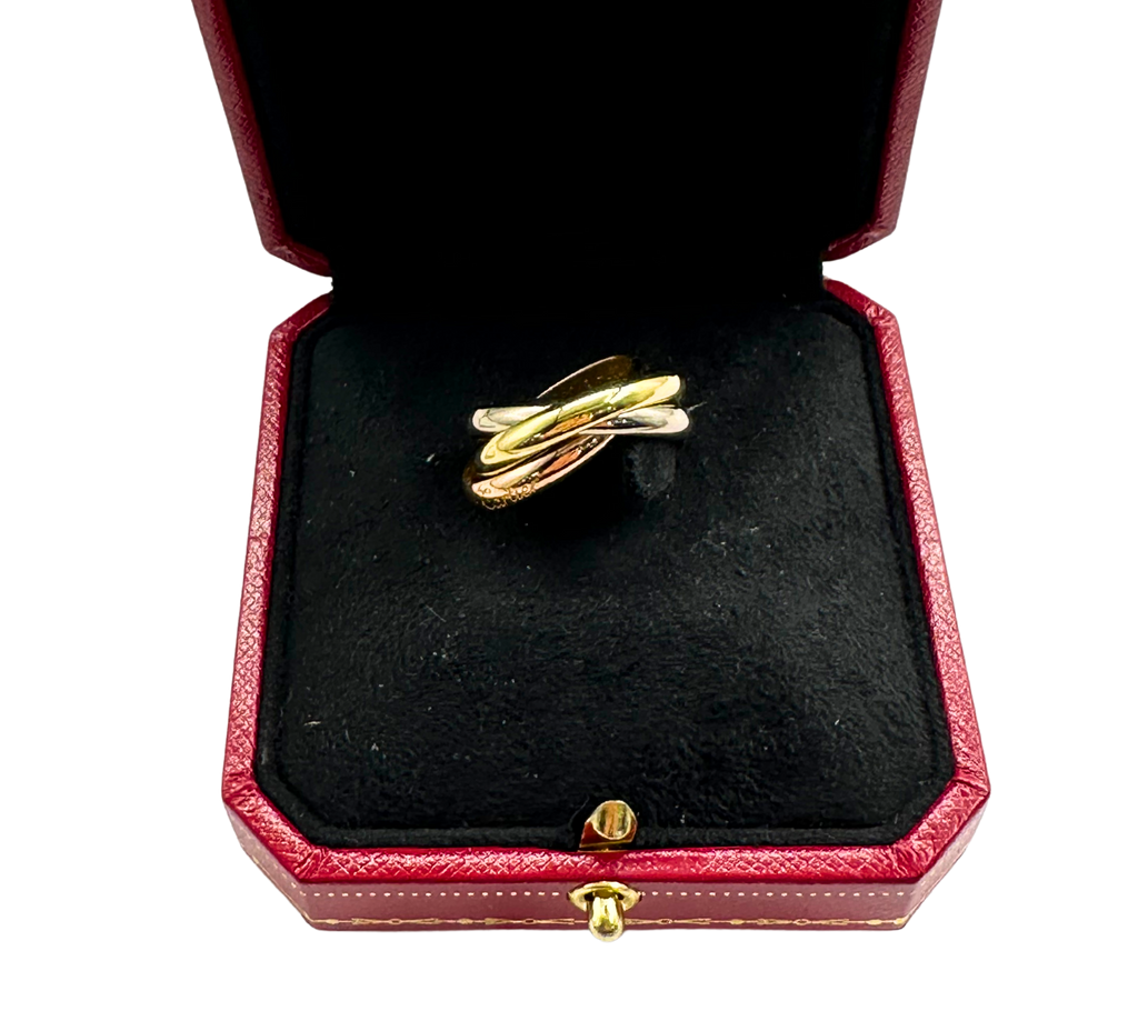 18K Tri-Color Gold Cartier Trinity Ring close