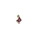 Gold pendant with a pink gemstone on a white background