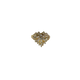 Gold ring with diamond-like stones on a white background
