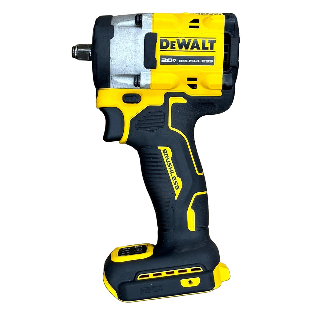 DeWalt ATOMIC 20V MAX 3/8" Brushless Cordless Impact Wrench (DCF923) DeWalt brushless impact wrench on a white background