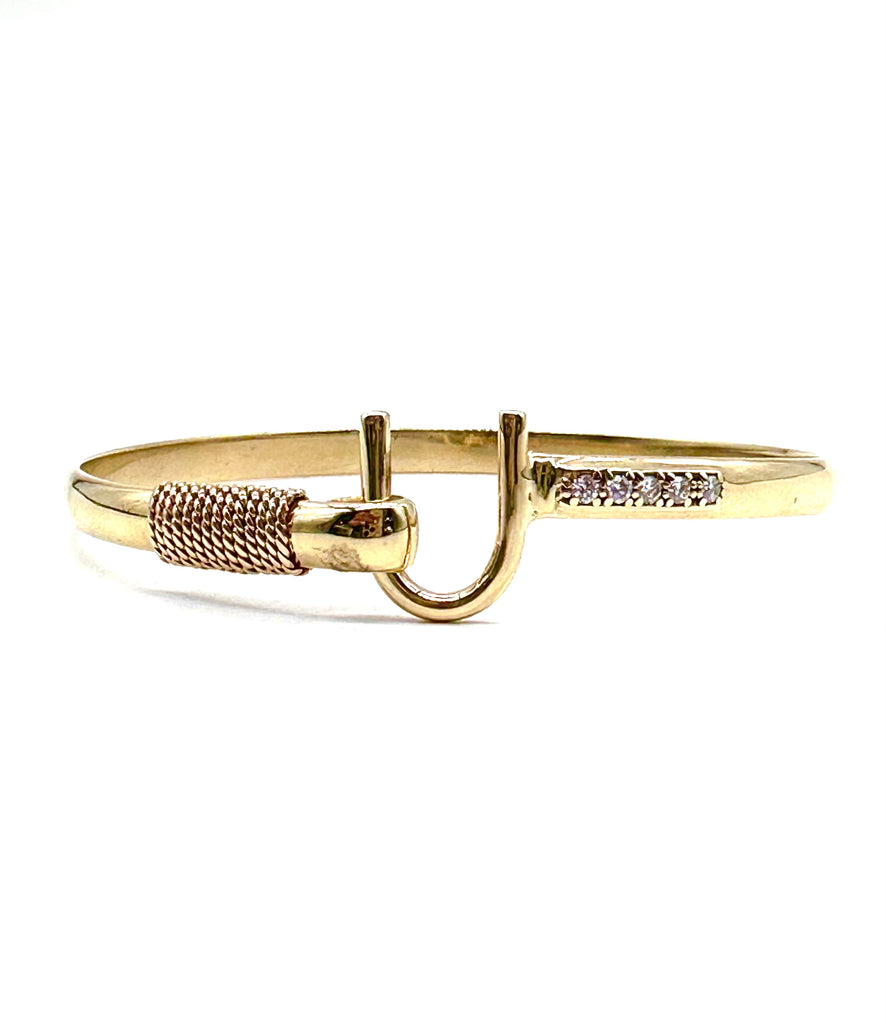 Diamond U-Clasp Bangle Bracelet