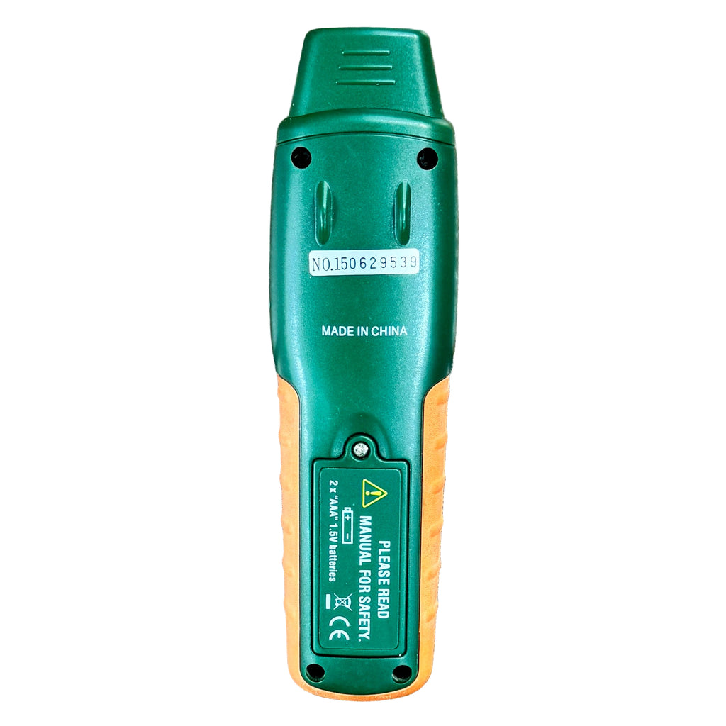 EXTECH INSTRUMENTS MO220 Digital Wood Moisture Meter w/ Case Green and yellow electronic device on a white background