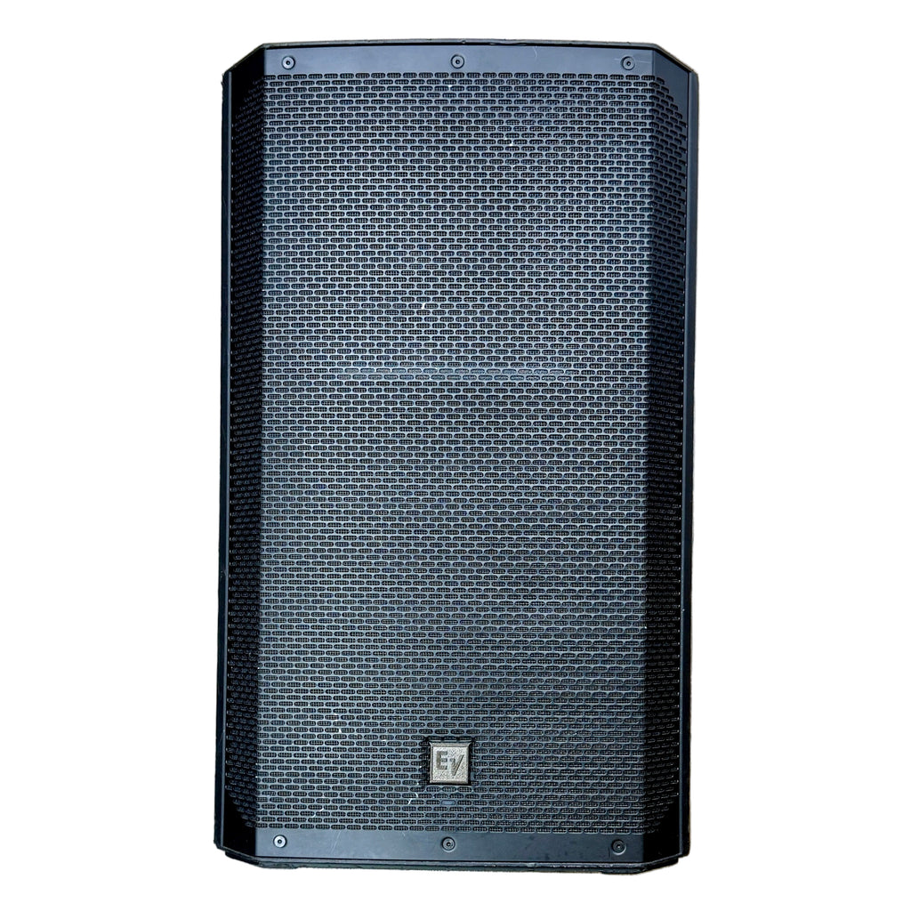 Electro-Voice ELX200 Single 15" Two-Way Powered Loudspeaker Black speaker on a wooden floor