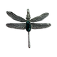 .925 Sterling Silver Turquoise Dragonfly Pendant Dragonfly-shaped pendant with a green stone on a white background