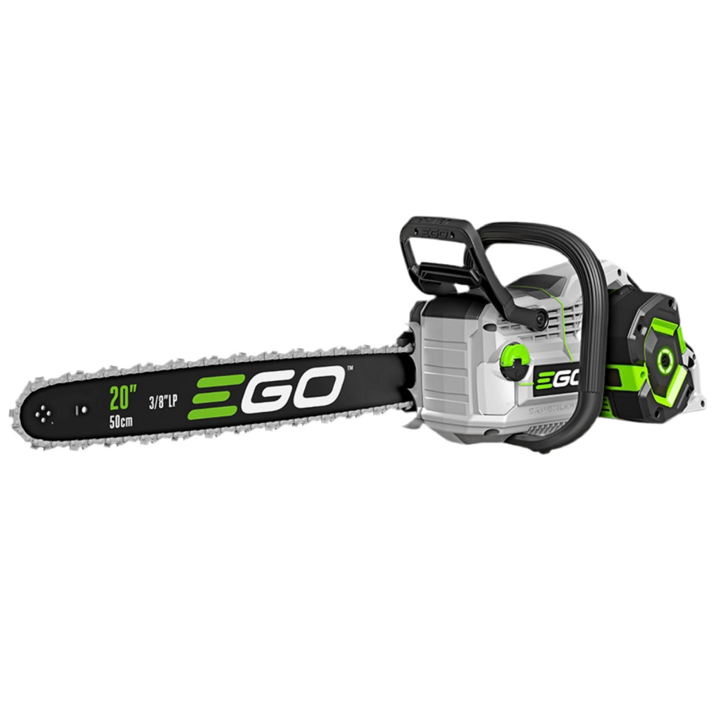 EGO POWER+ 56V 20" Brushless Cordless Farm and Ranch Chainsaw w/ Battery & Charger (CS2005) Ego chainsaw on a white background