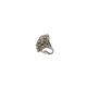 Silver ring with gemstones on a white background