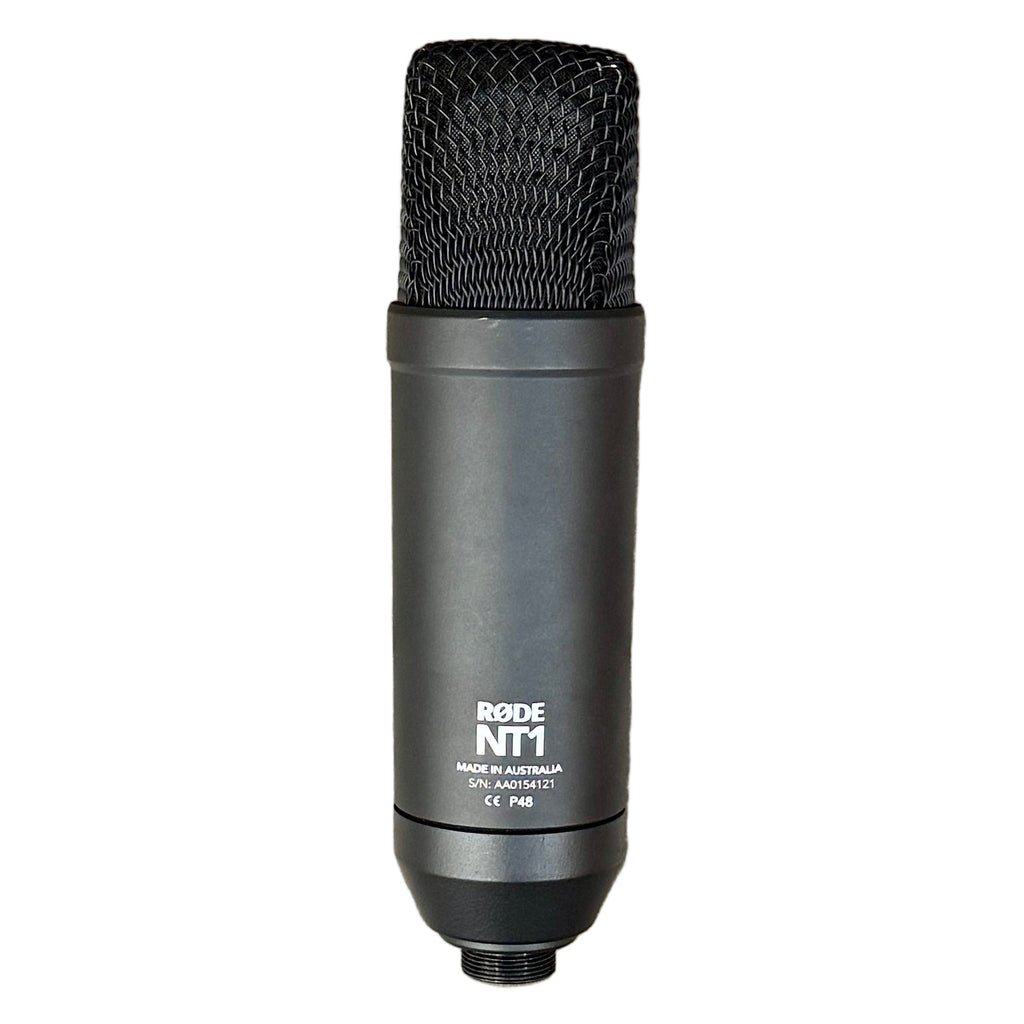 RODE NT1 Signature Series Cardioid Studio Condenser Microphone - Black Rode NT1 microphone on a white background