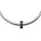 Pandora .925 Sterling Silver "Twice As Nice" Flower CZ Spacer Charm Silver bangle with a purple gemstone charm on a white background