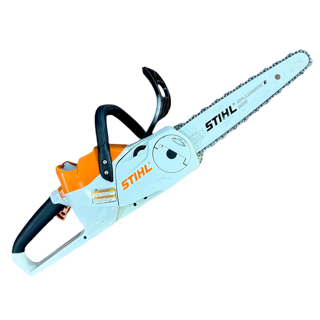 STIHL 36V 1/4" Chain 12" Bar Battery-Powered Chainsaw w/ Battery & Charger (MSA 120C) STIHL chainsaw on a white background