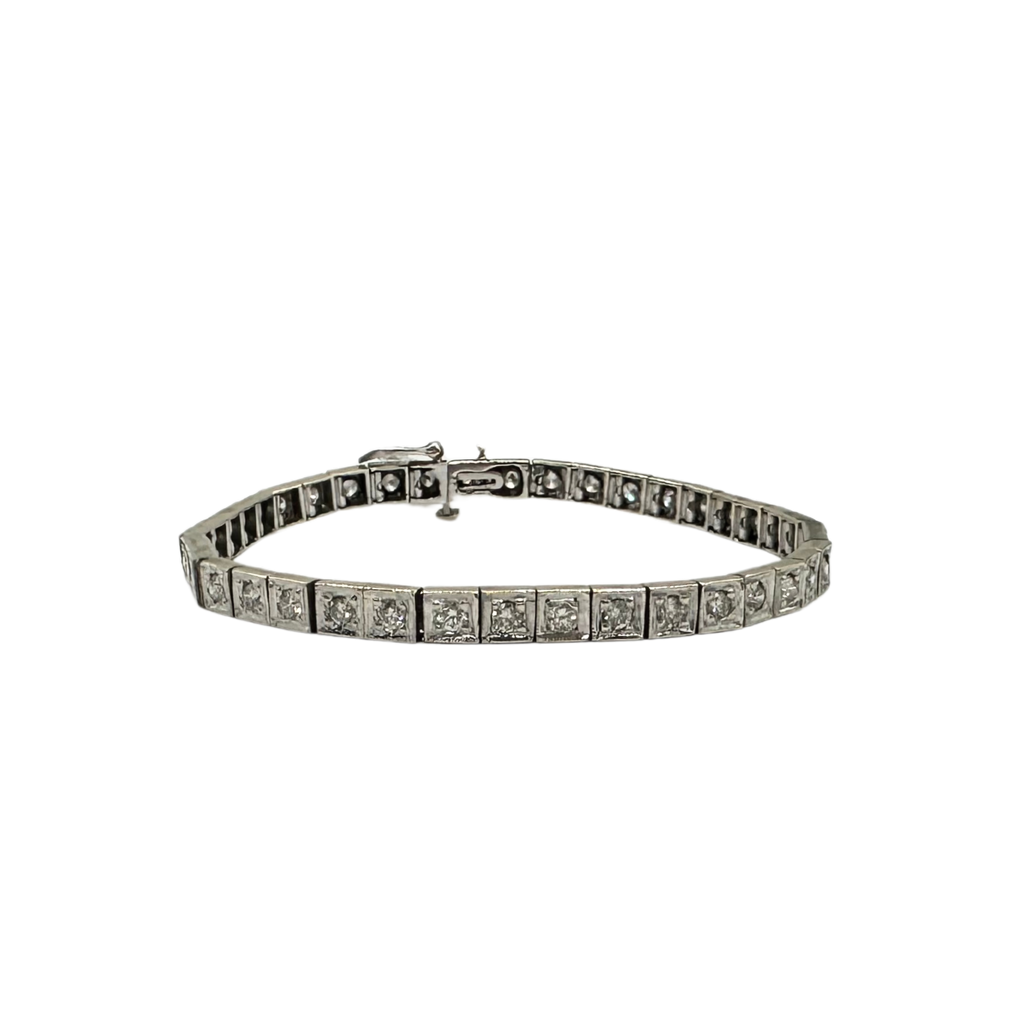 Diamond bracelet on a white background