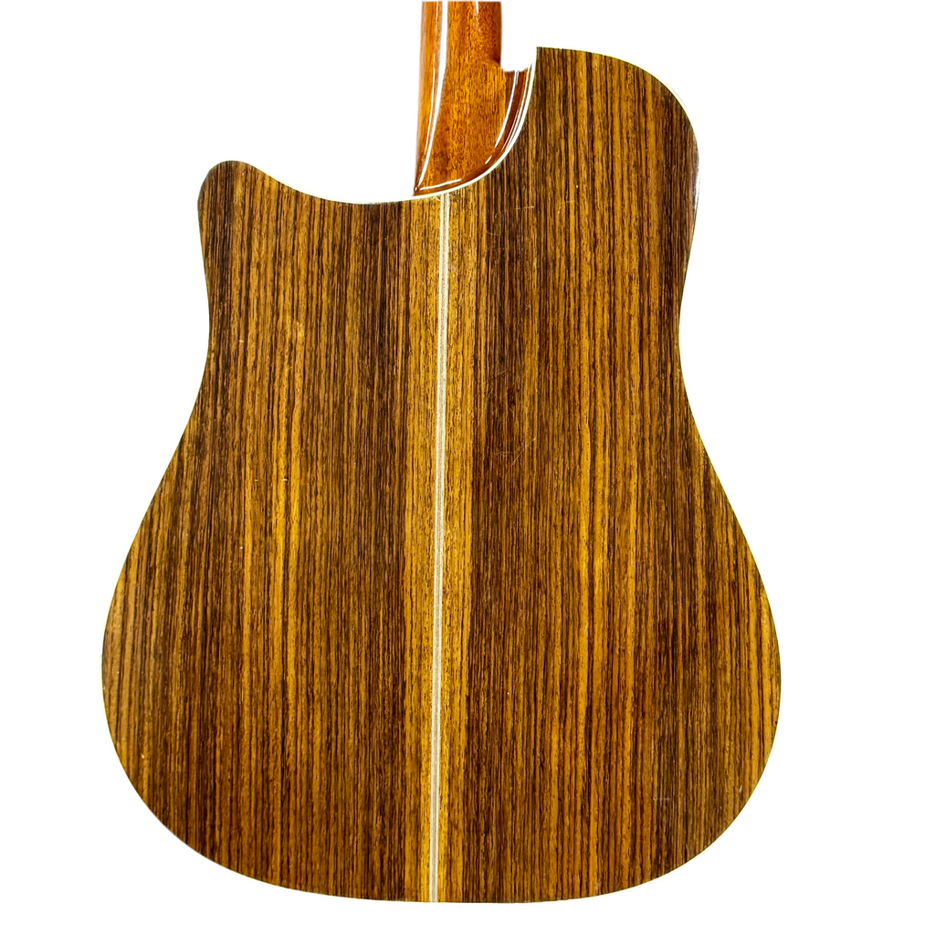 Washburn DC80 Charleston Acoustic Guitar Wooden guitar body with a striped pattern on a white background