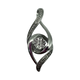 .925 Sterling Silver Diamond Illusion Double Infinity Pendant Silver pendant with a central gemstone on a white background