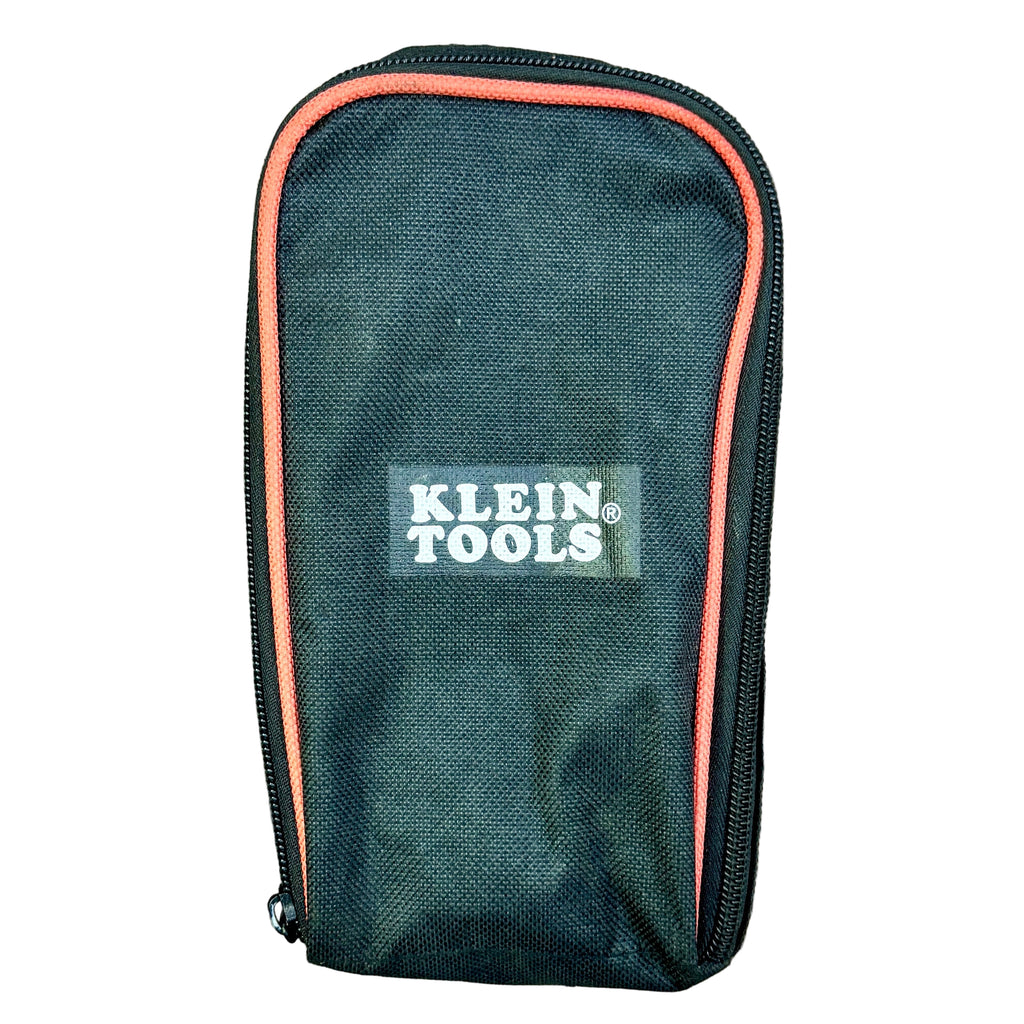 Klein Tools ET180 Digital Differential Manometer w/ Case Black tool case with Klein Tools logo on a wooden surface