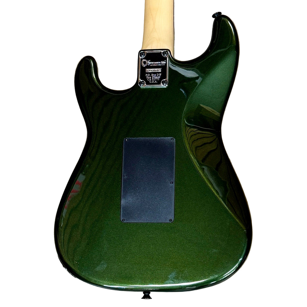 Charvel Pro-Mod So-Cal Style 1 HSS FR E Electric Guitar Green electric guitar body on a wooden surface
