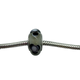 Pandora .925 Sterling Silver Black and White Murano Glass Flower Charm Black and White Silver glass bead on silver bracelet with white background