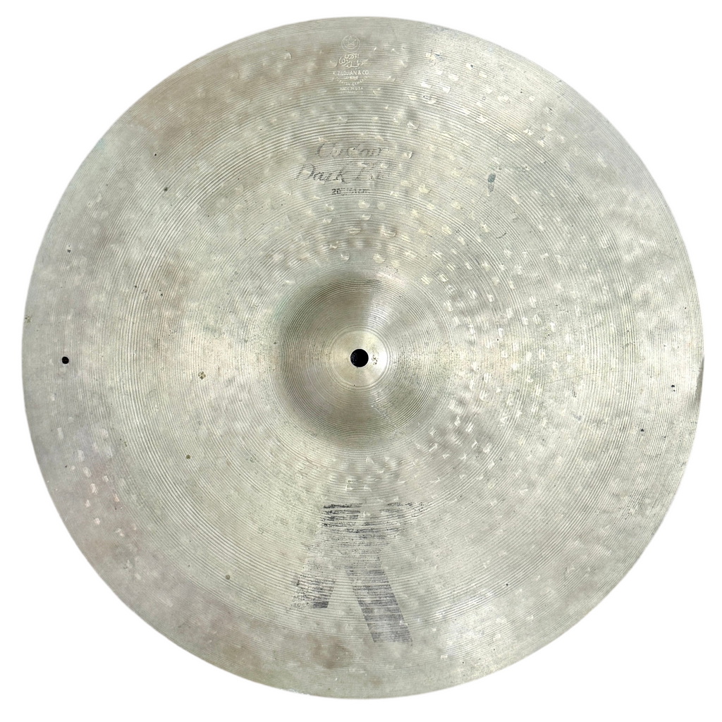 zildjian k custom dark ride Cymbal with brand name on a white background