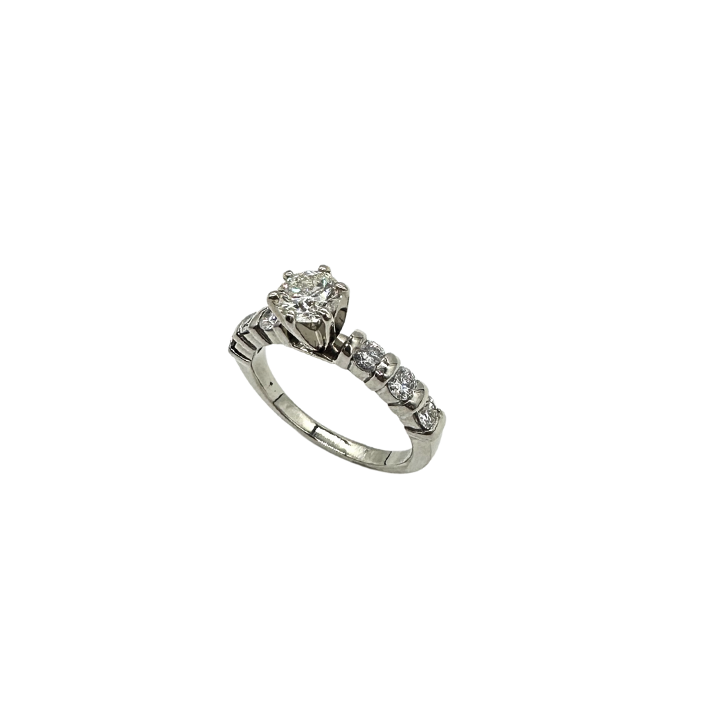 Diamond ring on a white background