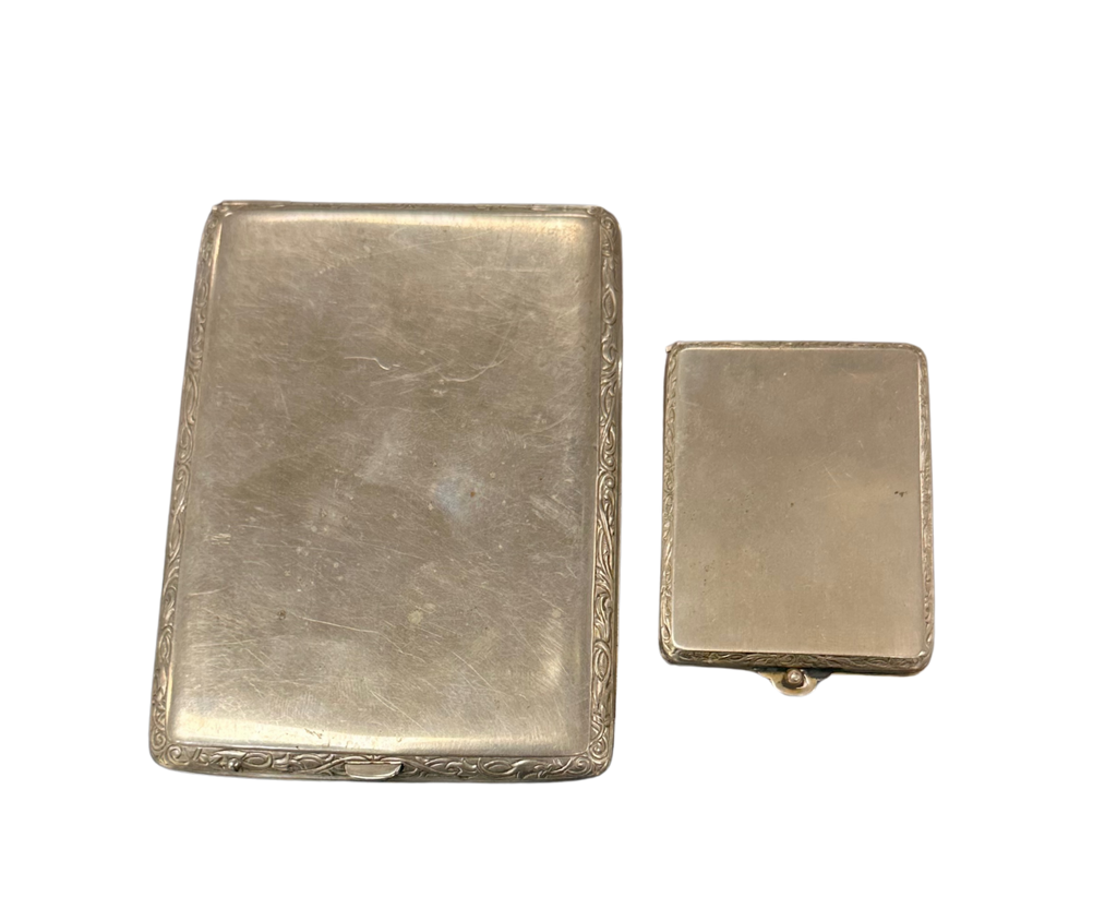 Vintage EAM Silver-Toned Case Set – Tobacco & Match Holder with Origin