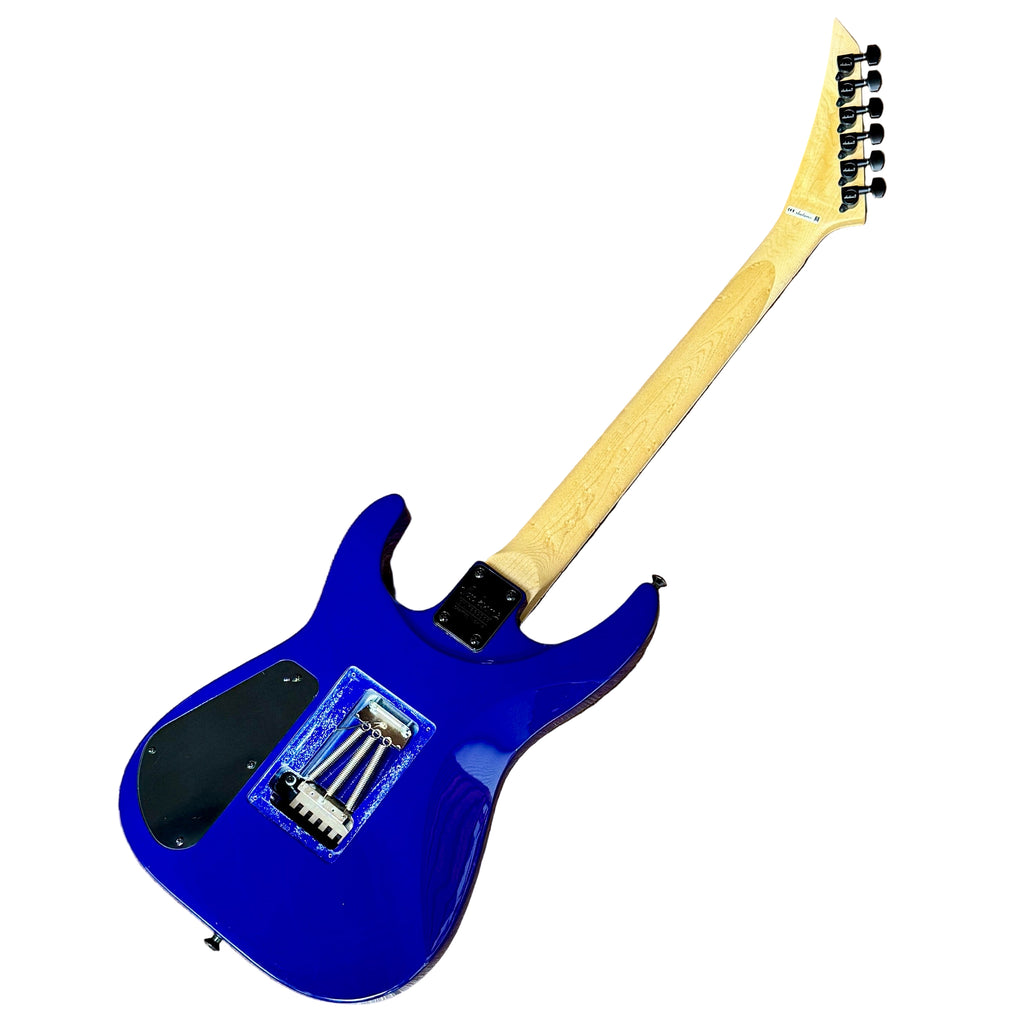 Jackson JS Series Dinky Arch Top JS32Q DKA Electric Guitar w/ Hard Case Blue electric guitar with a white background