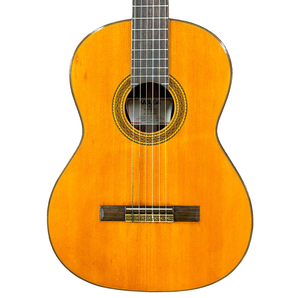 Vintage KASUGA KC-330 Classical Guitar Acoustic guitar on a wooden floor base