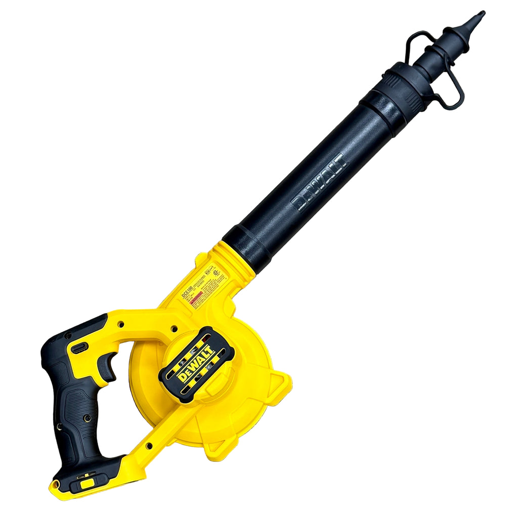 DeWalt 20V MAX Cordless Compact Jobsite Blower w/ Battery & Charger (DCE100) Yellow and black power tool on a white background