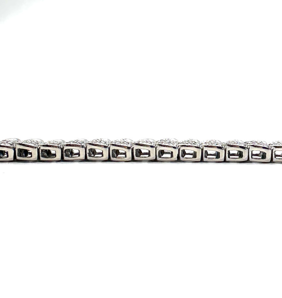 Fancy Pave Set Diamond S Link Tennis Bracelet side