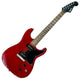 Fender Squier Paranormal STRAT-O-SONIC Electric Guitar - Crimson Red Transparent Red electric guitar on a white background