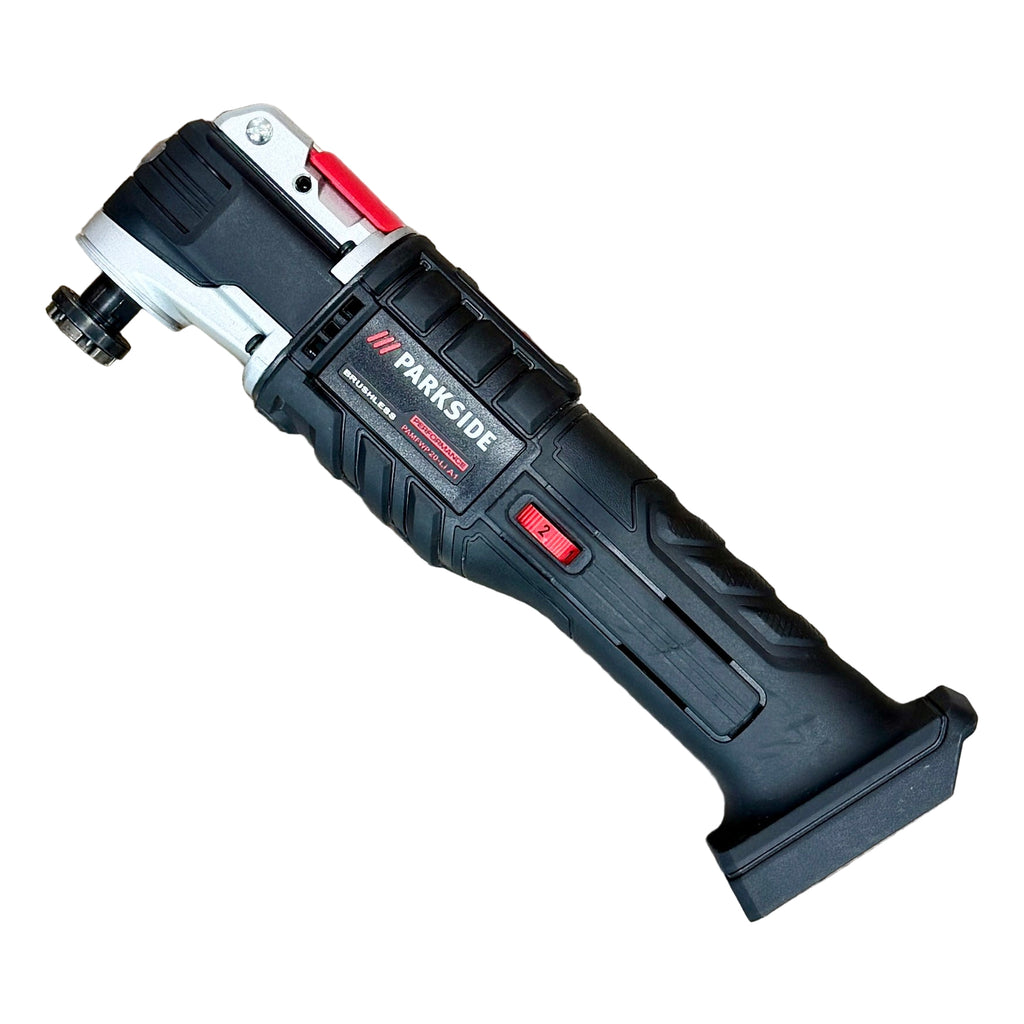 PARKSIDE PERFORMANCE 20V Brushless Cordless Multi-Tool w/ Battery, Charger, & Hard Case (PAMFWP 20-Li A1) Black Parkside power tool on a white background