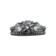 .925 Sterling Silver 3-Stone CZ Micro Pavé Ring & Band Wedding Set Diamond ring set on a white background
