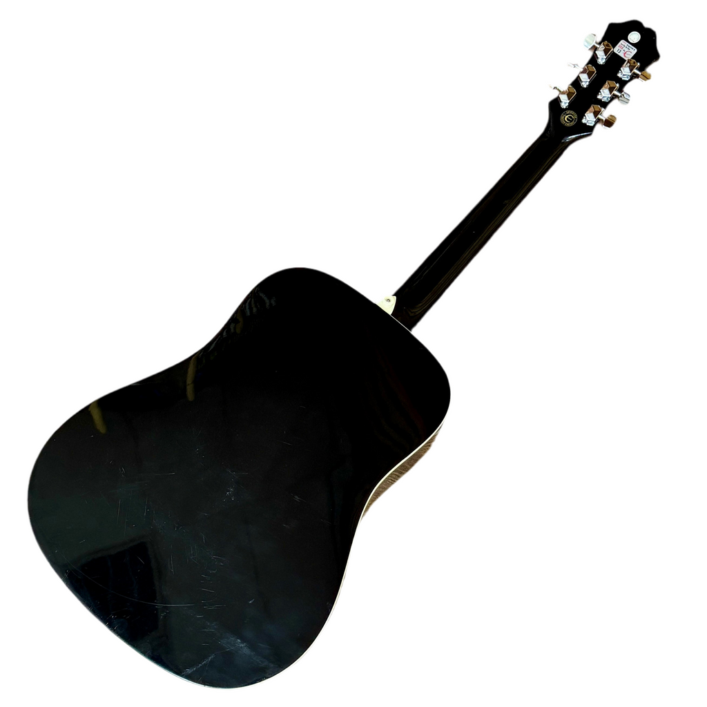 Epiphone Limited Edition PR160EB/TP Acoustic-Electric Guitar Black acoustic guitar on a white background