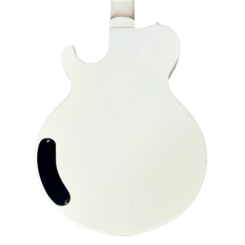 Cozart Single Cutaway Resonator Electric Guitar White electric guitar body on a white background