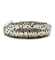 Vintage Silpada .925 Sterling Silver Forever Stunning Openwork Hinged Bangle Bracelet Silver bangle with intricate floral patterns on a white background