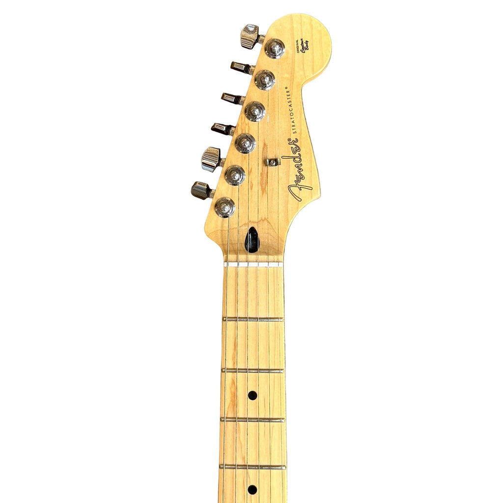 Fender Player Stratocaster HSS Electric Guitar w/ Hard Case Fender electric guitar headstock on a white background